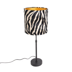 Stolní lampa černý odstín zebra design 25 cm nastavitelný - Parte