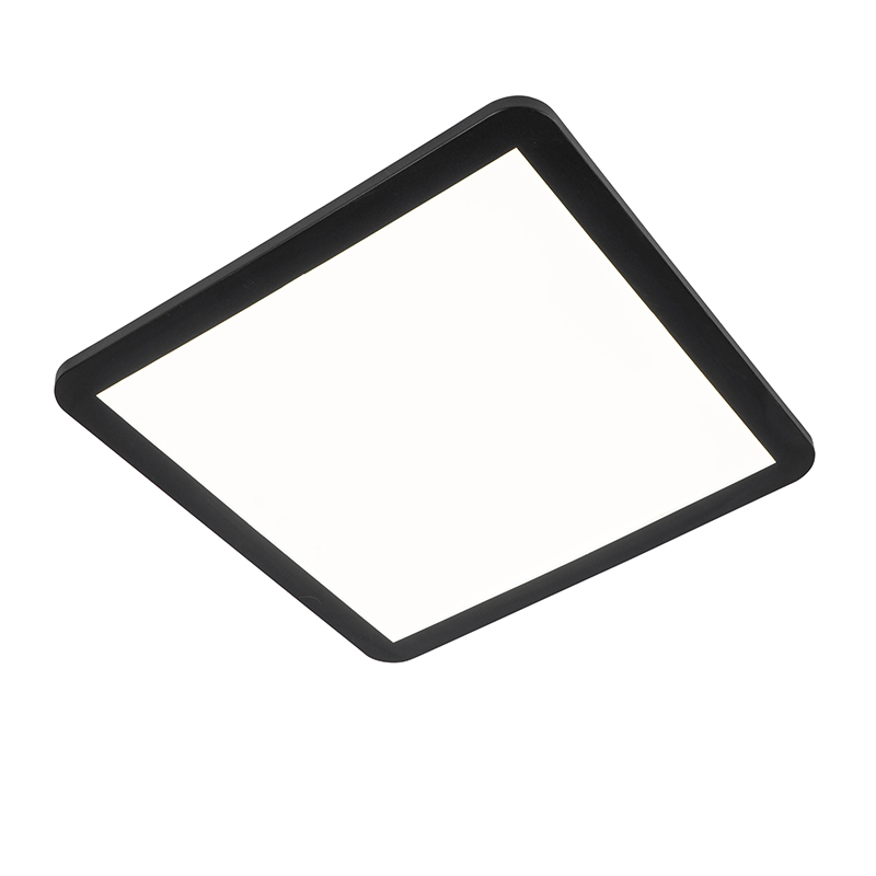 Stropní lampa černá 40 cm včetně LED 3stupňové stmívatelné IP44 - Steve