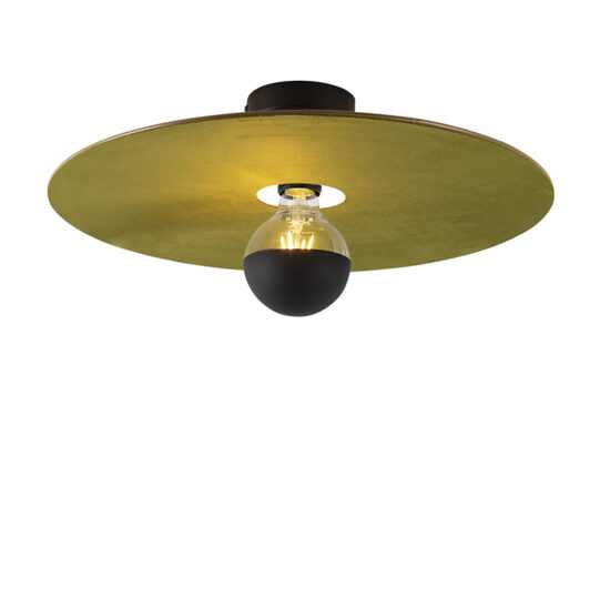 Stropní svítidlo černé ploché stínidlo zelené 45 cm - Combi
