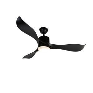 Stropní ventilátor černý včetně LED a dálkového ovládání - Kolm