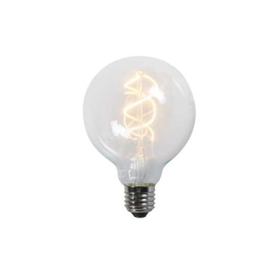 Twisted filament LED lamp G95 5W 2200K clear