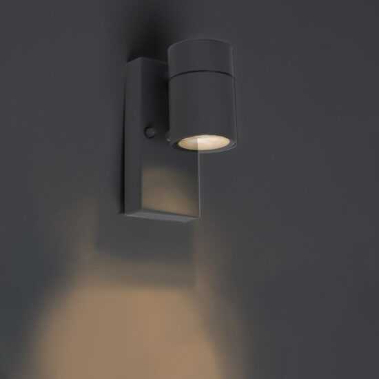 Venkovní nástěnné svítidlo antracit IP44 se senzorem světlo-tma - Solo