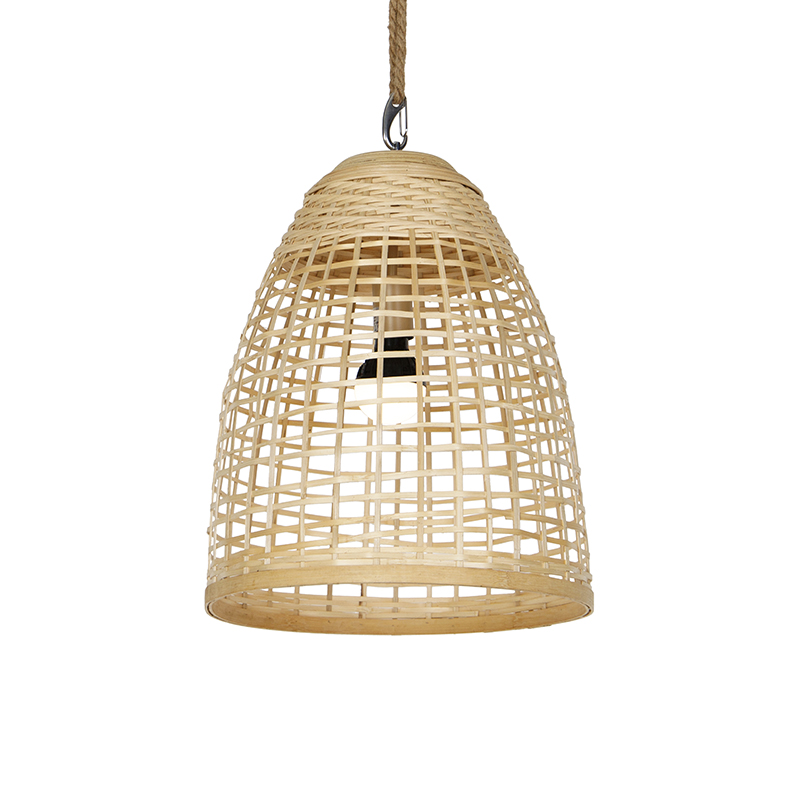 Venkovní závěsná lampa ratanová IP44 včetně LED dobíjecí RGBW - Maurice