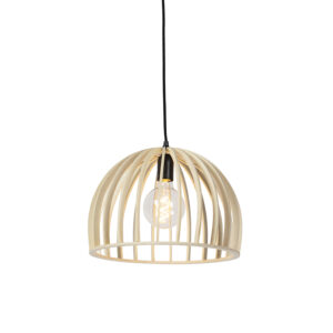 Venkovsk&aacute; kulat&aacute; z&aacute;věsn&aacute; lampa dřevo 35 cm - Twain