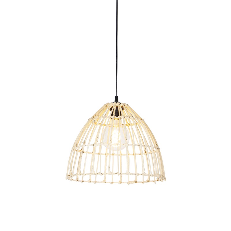Venkovská závěsná lampa ratan 35 cm - Magna