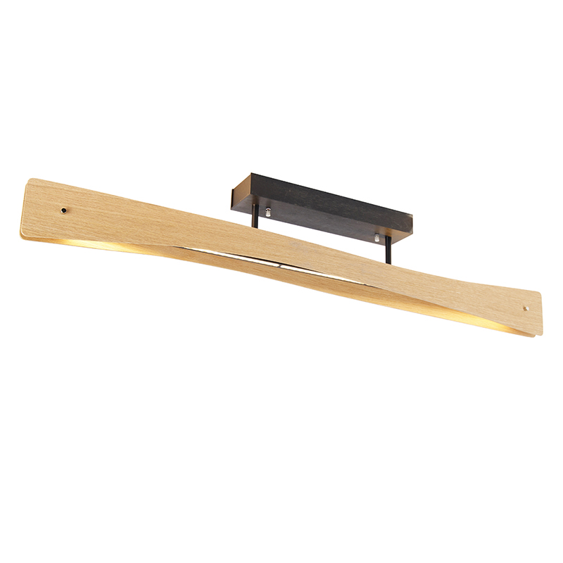 Venkovské stropní svítidlo dřevěné vč. LED třístupňového stmívatelného - Sjaak