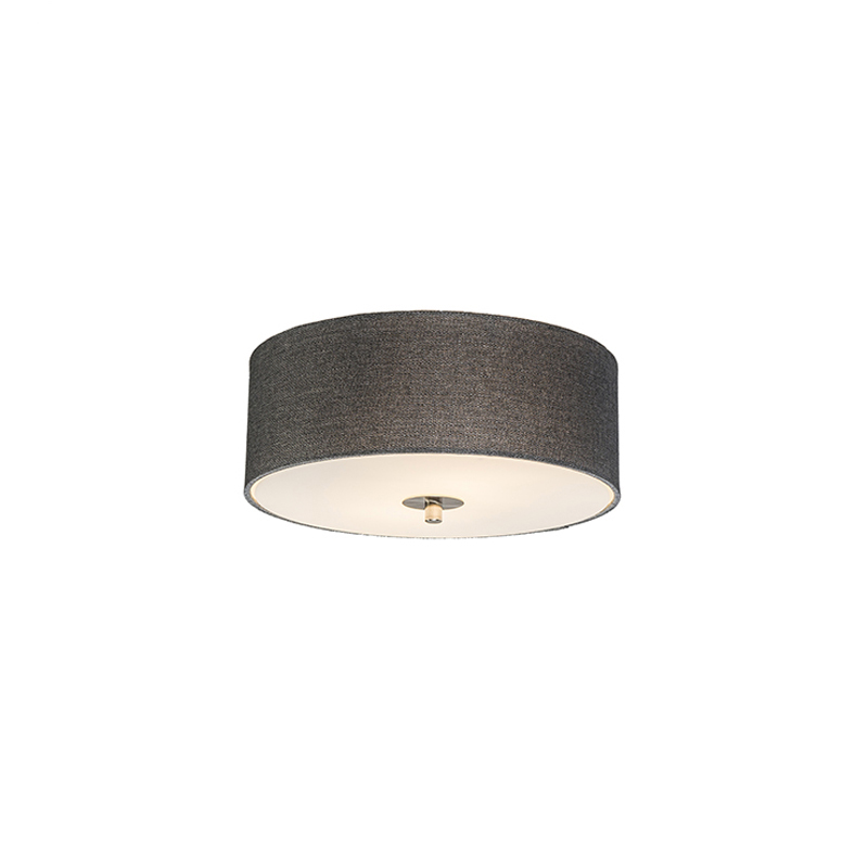 Venkovské stropní svítidlo šedé 30 cm - Drum Juta