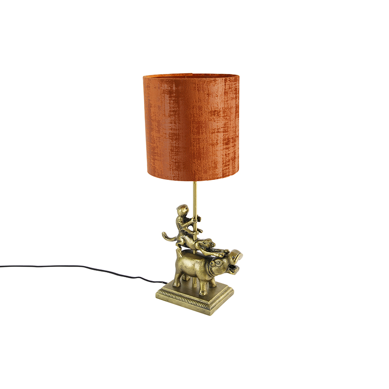 Vintage stolní lampa z mosazi