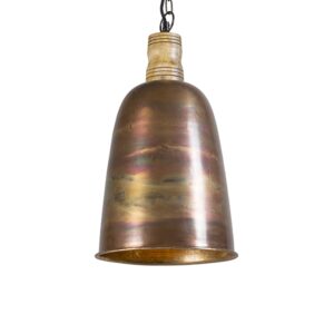 Vintage závěsná lampa měď se zlatem - Burn 1