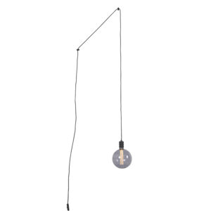 Závěsná lampa černá s kouřovým sklem vč. Stmívatelné G200 - Cavalux