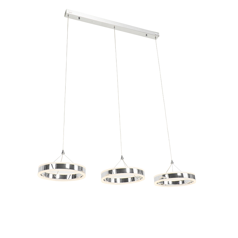 Závěsná lampa chrom vč. LED 3stupňové stmívatelné 3-světlo - Lyani
