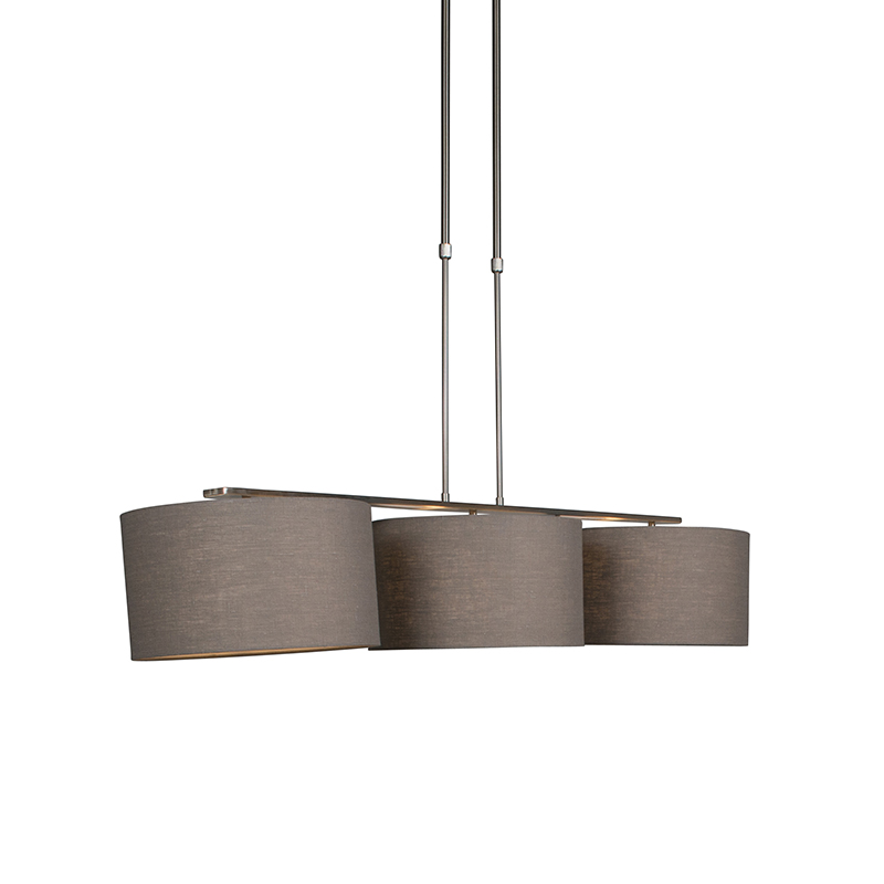 Závěsná lampa z oceli se stínidlem 35 cm stará šedá - Combi 3 Deluxe