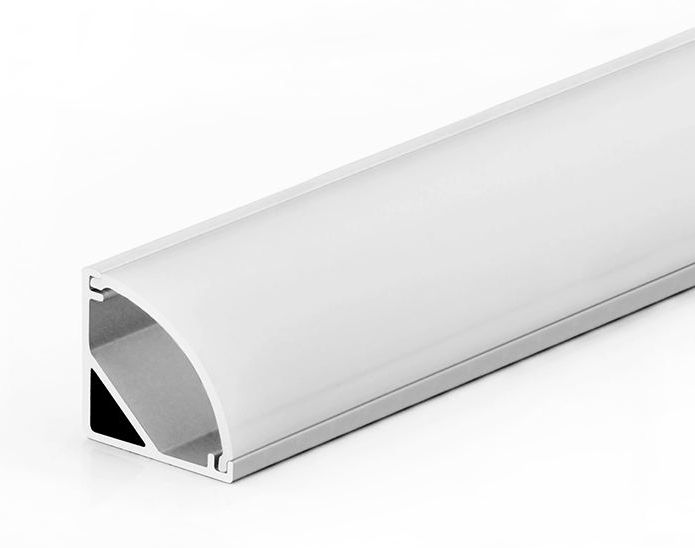 LED Solution Hliníkový profil pro LED pásky rohový R5 typ difuzoru: Profil + hranatý čirý difuzor 1m
