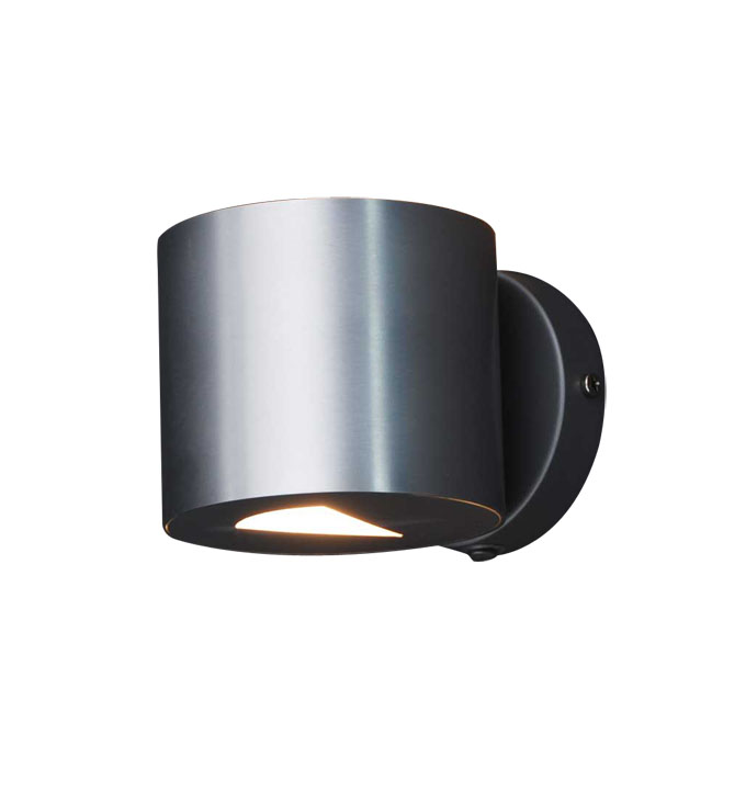 Moderní nástěnná lampa z hliníku kulatá - efekt