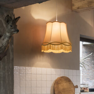 Retro z&aacute;věsn&aacute; lampa zlat&aacute; 45 cm - babička