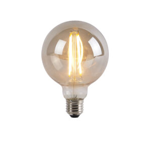 E27 3-stupňová stmívatelná LED lampa G95 kouřové sklo 5W 380 lm 2200K