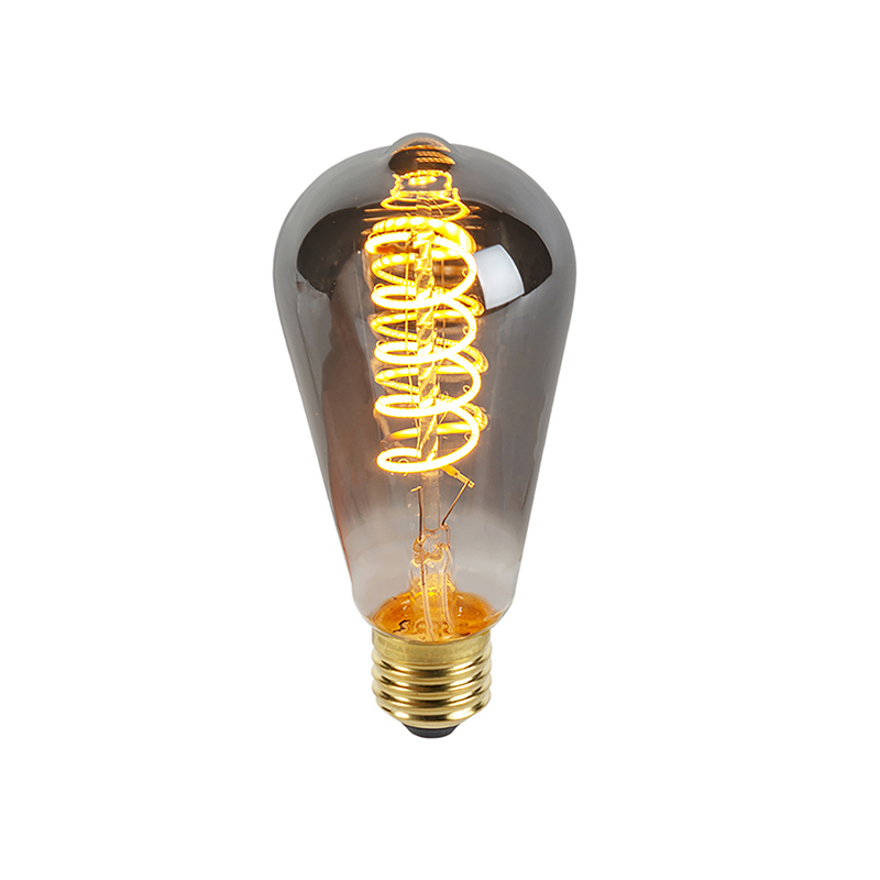 E27 stmívatelná LED kroucená žárovka kouřová ST64 100 lm 2100K