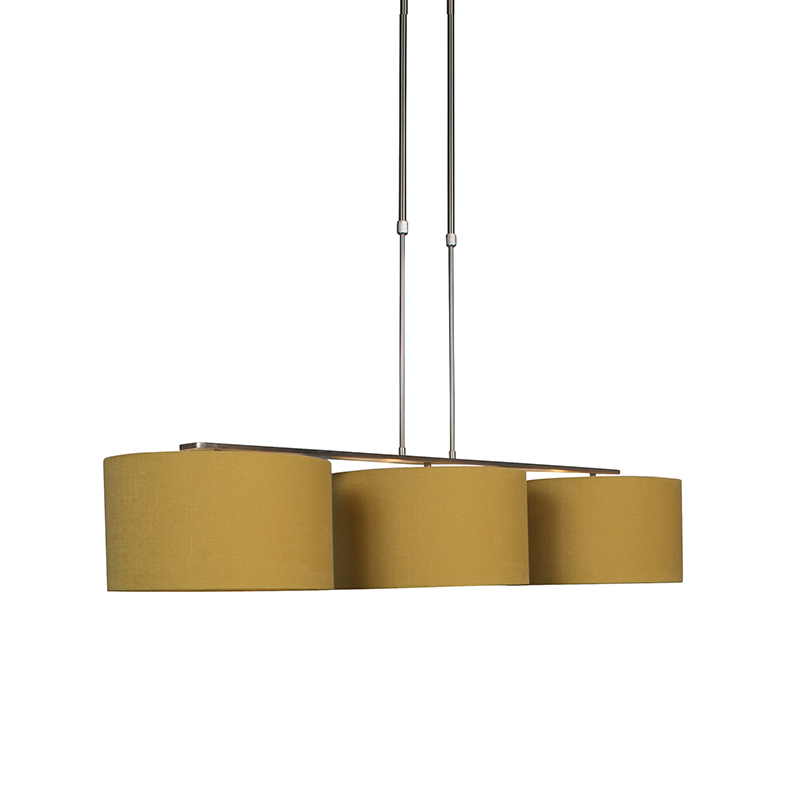 Moderní závěsná lampa z oceli se stínidlem 35 cm kukuřice - Combi 3 Deluxe