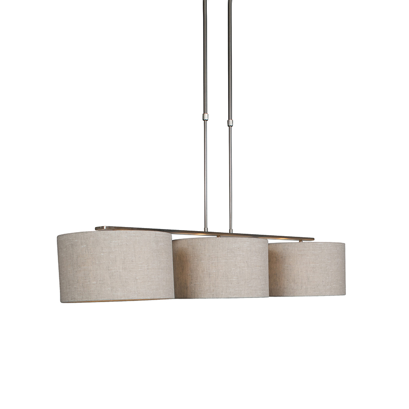 Moderní závěsná lampa z oceli se stínidlem 35 cm pepř - Combi 3 Deluxe