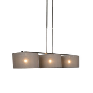 Modern&iacute; z&aacute;věsn&aacute; lampa z oceli se st&iacute;nidlem 35 cm taupe - Combi 3 Deluxe