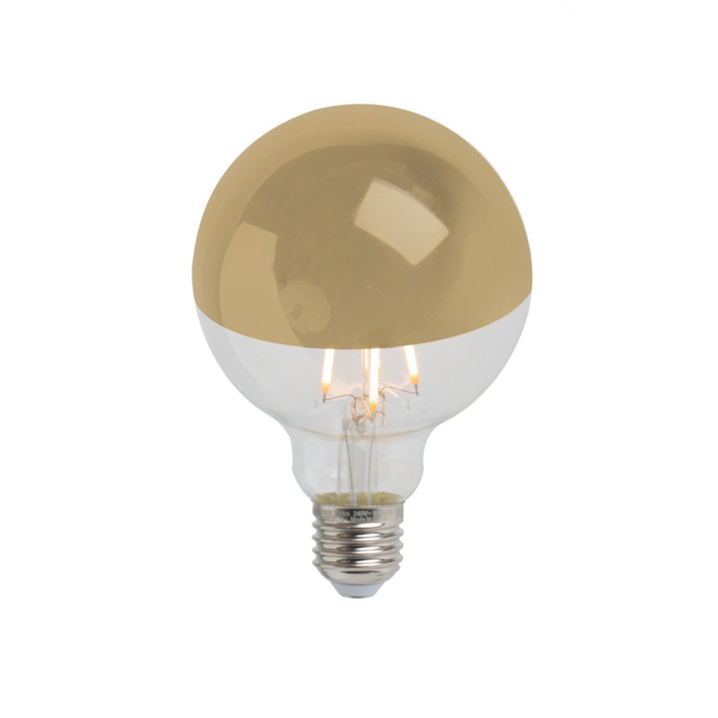 Sada 3 E27 stmívatelných LED polozrcátek G95 zlatých 280lm 2300K