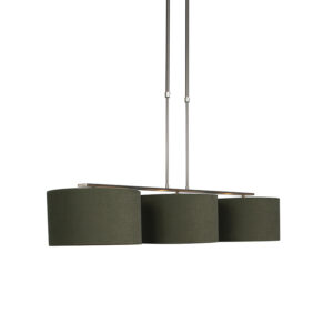 Závěsná lampa z oceli se stínidlem 35 cm mechově zelená - Combi 3 Deluxe