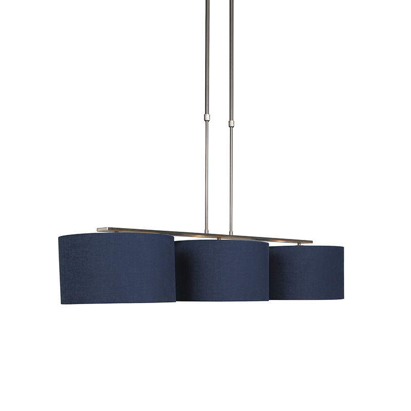 Závěsná lampa z oceli se stínidlem staromodrá 35 cm - Combi 3 Deluxe