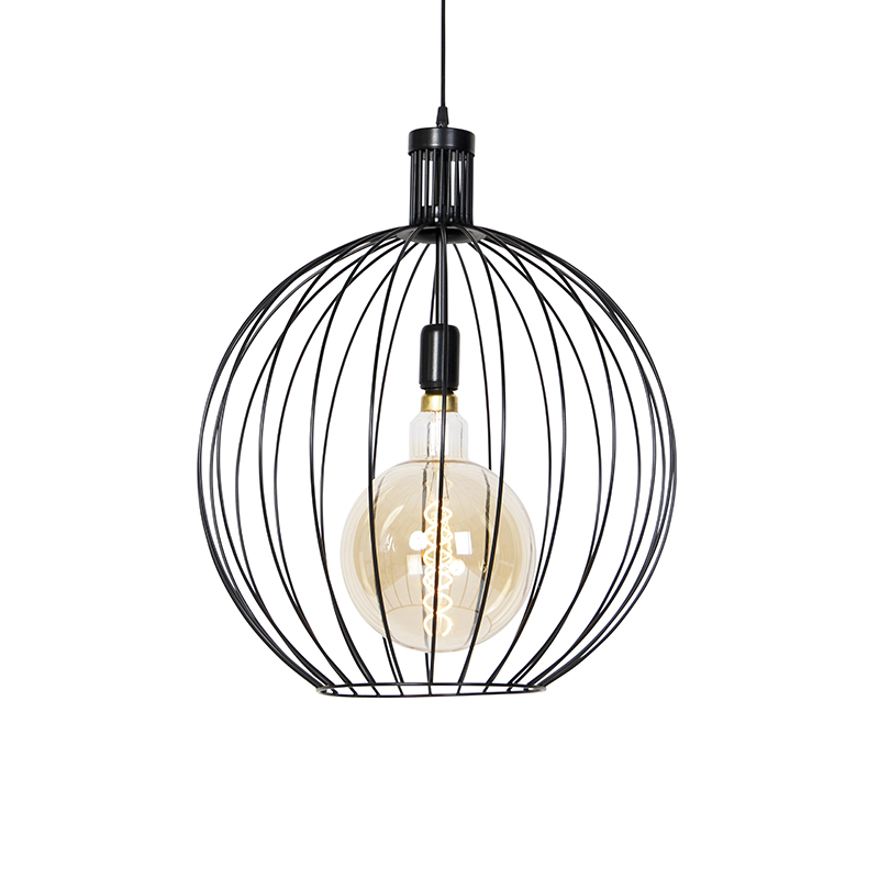 Designová závěsná lampa černá 50 cm - Wire Dos