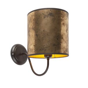 Klasická nástěnná lampa hnědá s bronzovým odstínem - Matt
