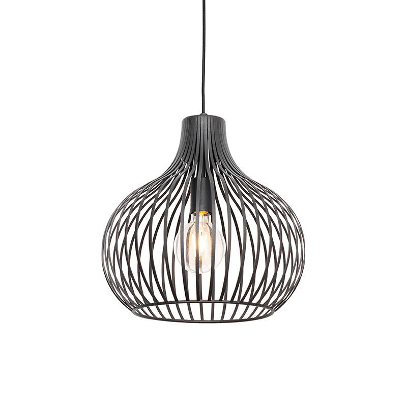 Moderne hanglamp zwart 38 cm - Frances