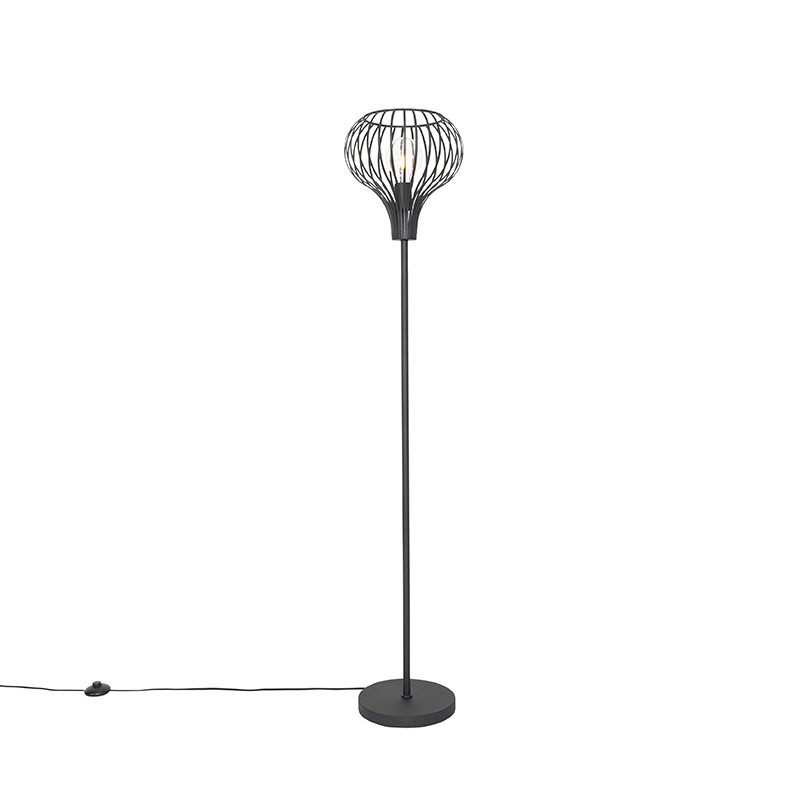 Moderne vloerlamp zwart - Frances