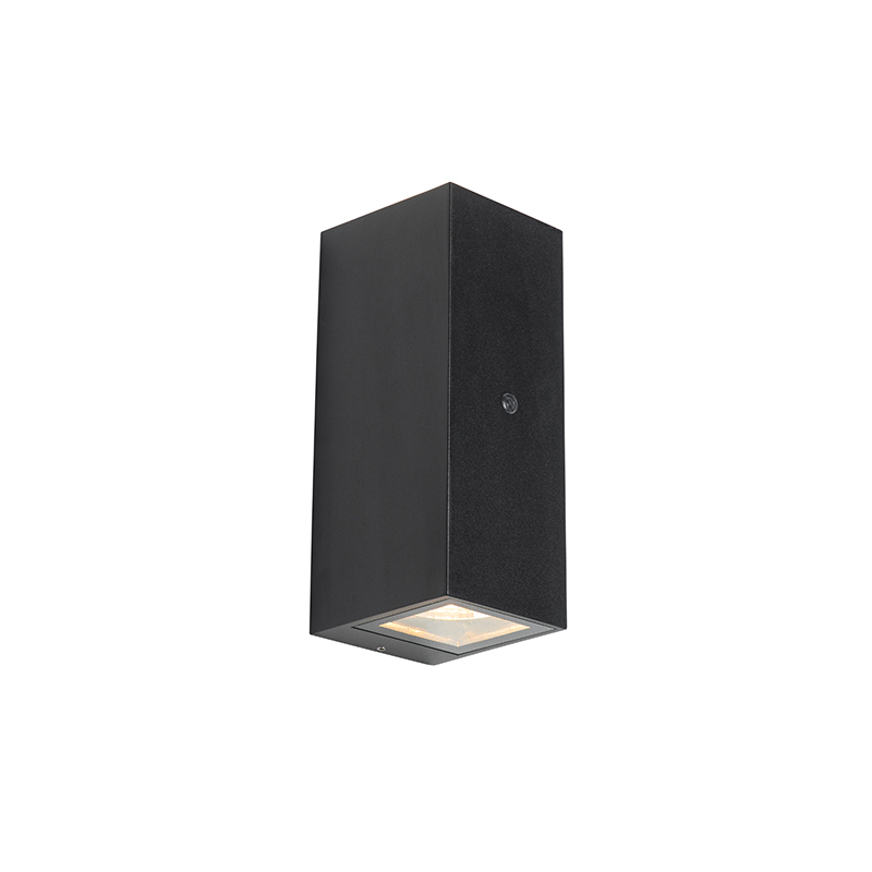 Nástěnná lampa černá IP44 se senzorem světlo-tma - Baleno II