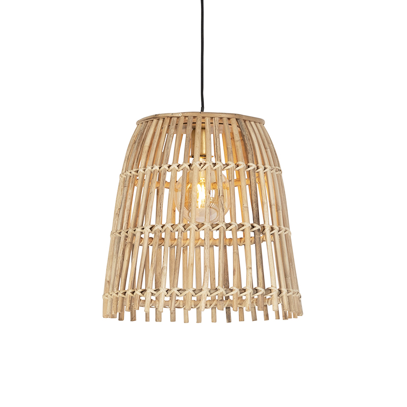 Venkovská závěsná lampa bambus 34 cm - Cane Bucket