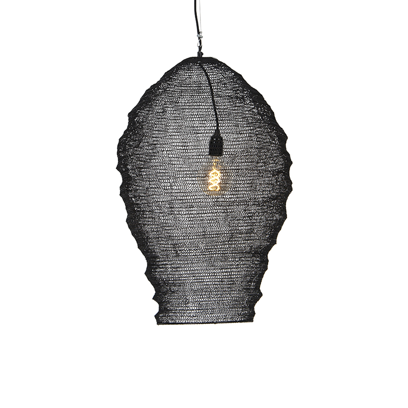 Orientální závěsná lampa černá 70 cm - Nidum