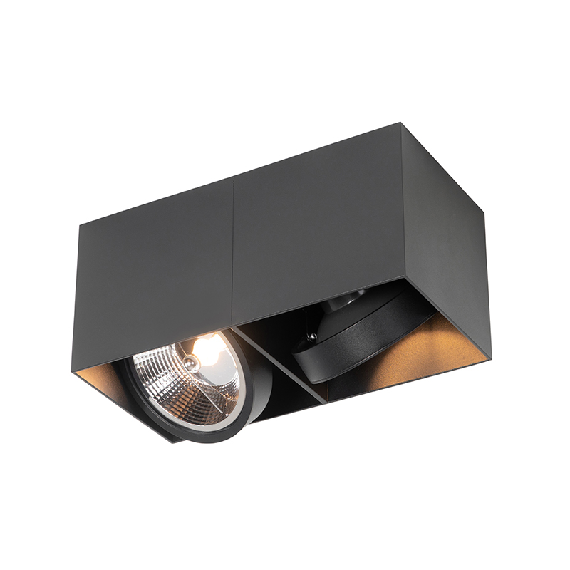 Designové bodové tmavě šedé obdélníkové AR111 2-light - Box
