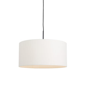 Modern&iacute; z&aacute;věsn&aacute; lampa čern&aacute; s b&iacute;l&yacute;m odst&iacute;nem 50 cm - Combi 1