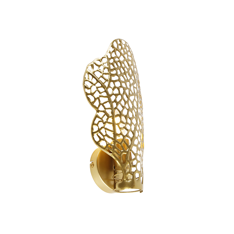 Design wandlamp antiek goud - Luuk