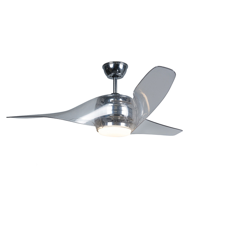 Plafondventilator chroom incl. LED met afstandsbediening - Sirocco 50
