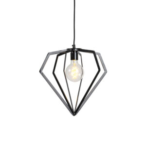 Průmyslová závěsná lampa černá - rám Diamond small