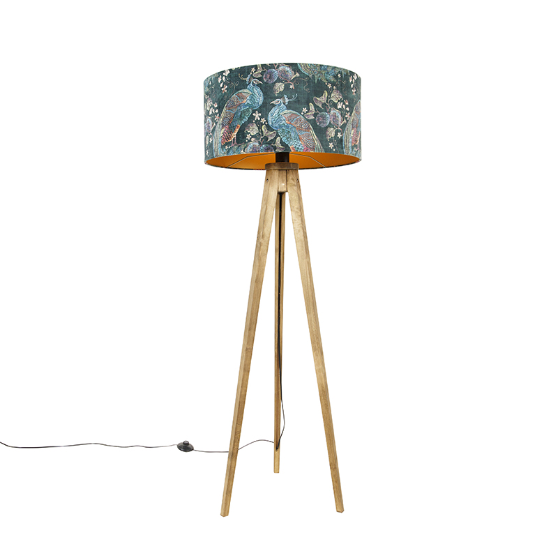 Stativ vintage dřevo s kapucí paví zelená 50 cm - Stativ Classic